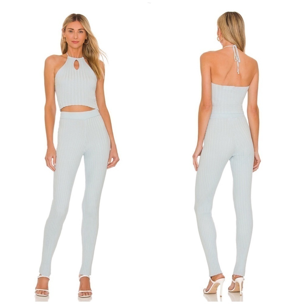 Revolve More To Come Saylor Knit Pant Set in Baby Blue Size M